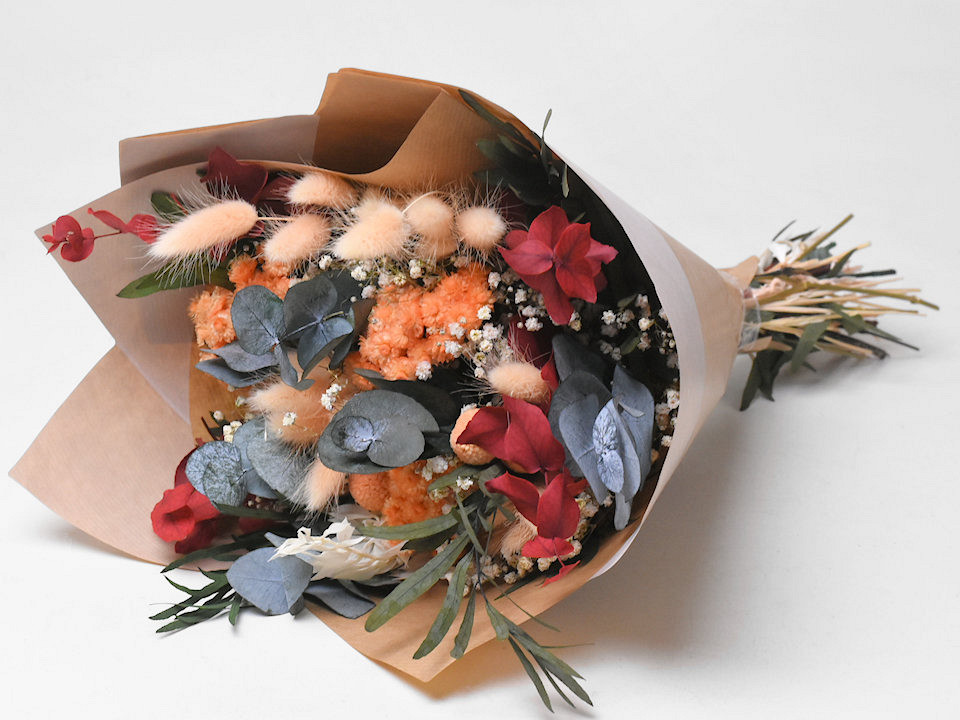 Bouquet de Fleurs Séchées Pêche 40cm