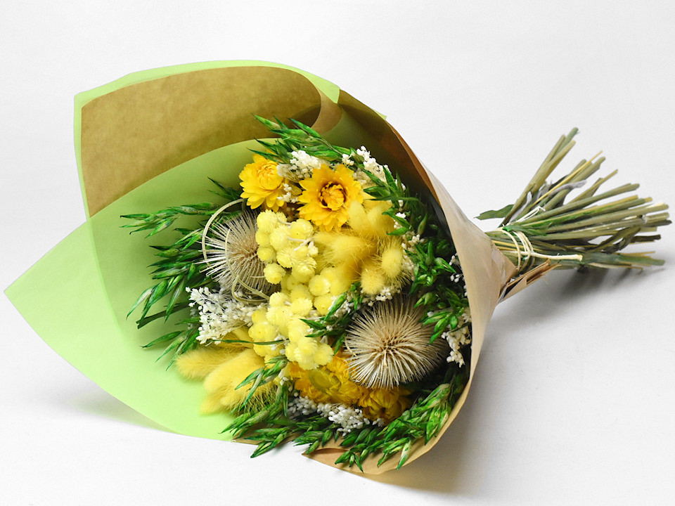 Bouquet séchées Jaune 40cm