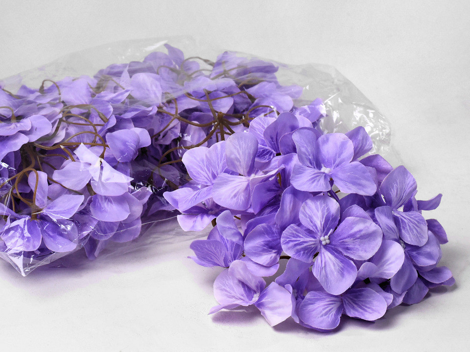 Artificial Hydrangea Head Pastel Lilac D16cm 