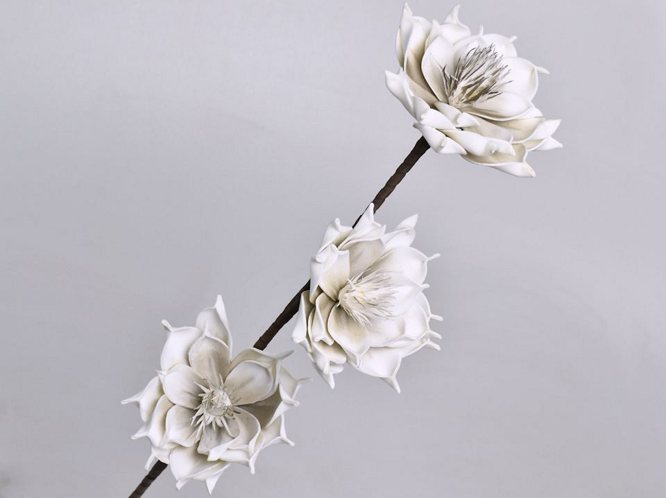 Blüte Schaumstoff Grau, D 18cm