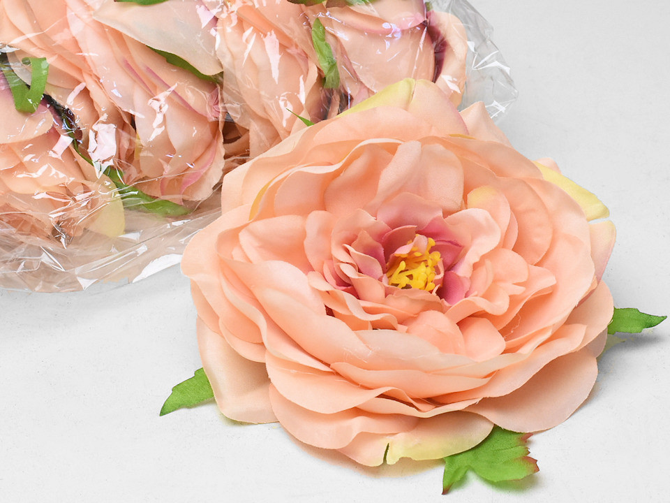 Artificial Peony Peach D13cm