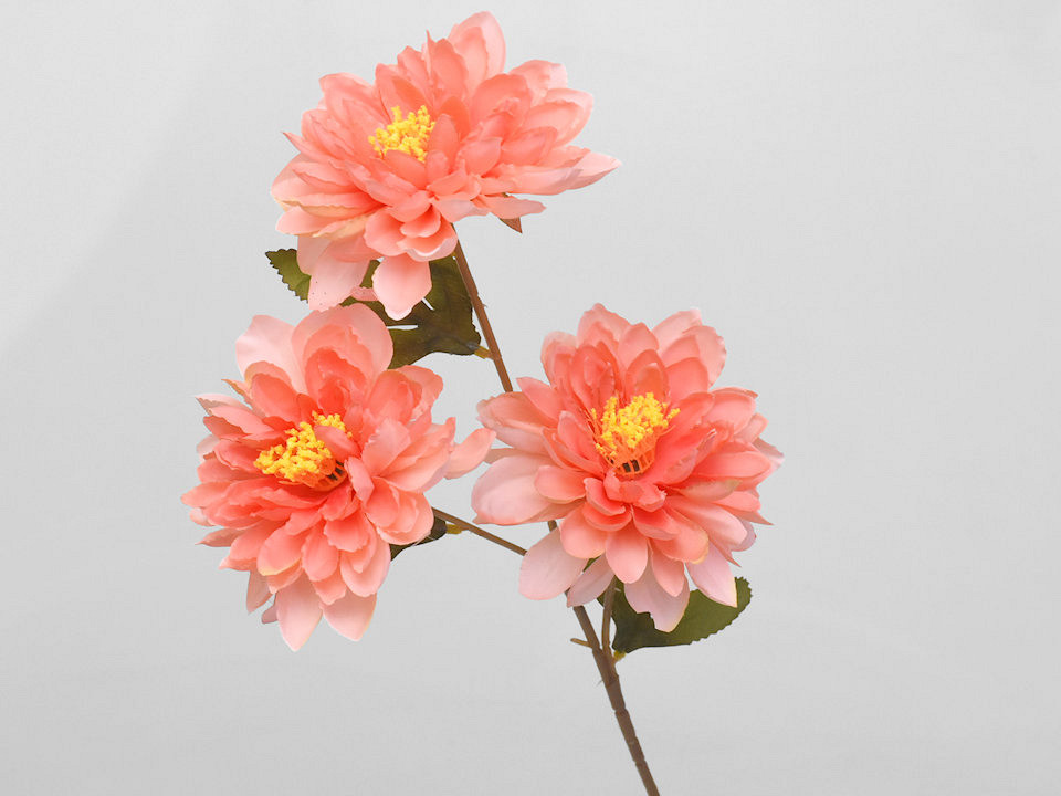 Dahlia artificielle Pêche 64cm 