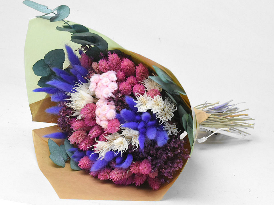 Droogbloemen Boeket Paars 40cm