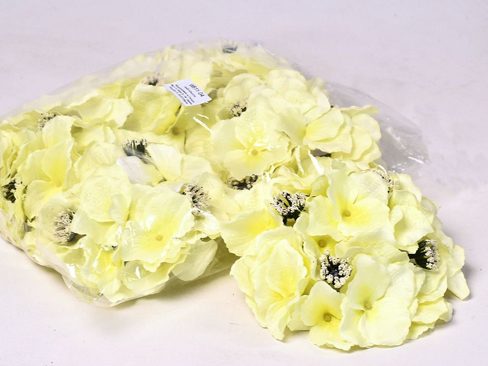 Tête d'Hortensia Jaune D18cm