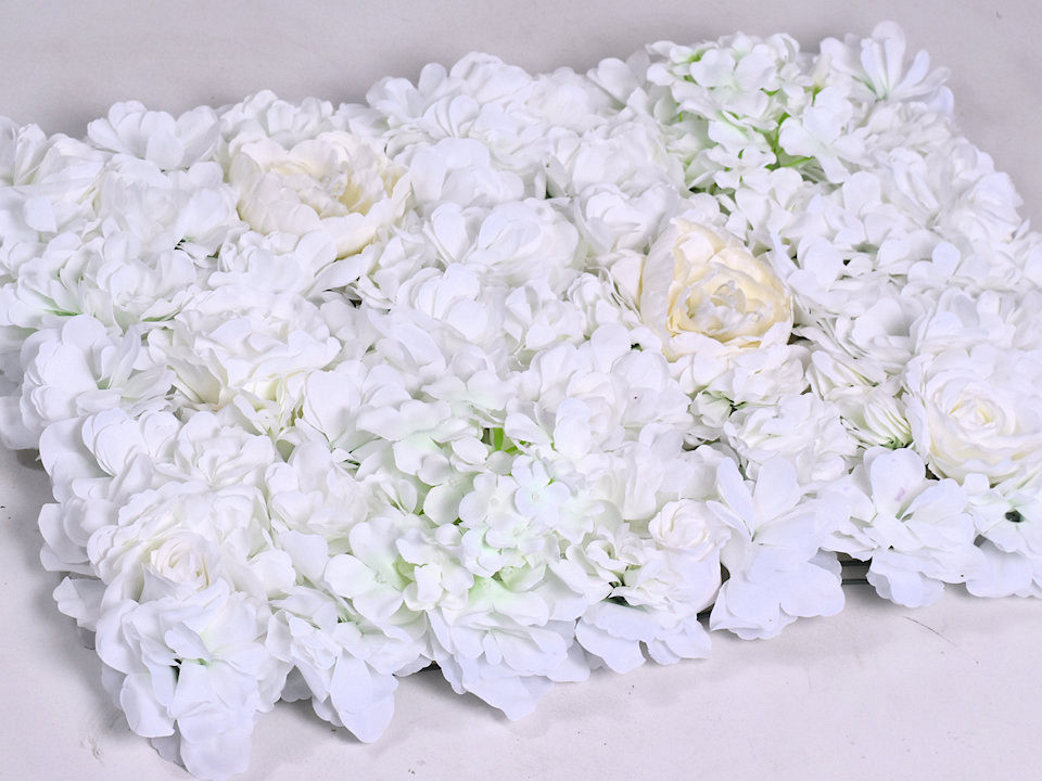 Panneau de fleurs 60x40cm Blanc-Creme