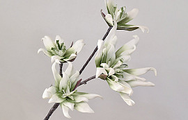 Foam Flower Spray White/Green 85cm 