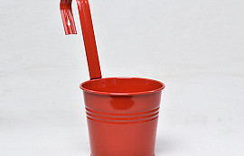 Hangpot Zink H11/H29cm Rood