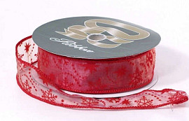 Organza Ribbon red D1 37mm 25m