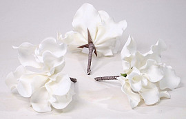 Fleur en mousse 18cm blanc