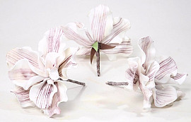 Fleur en mousse 18cm blanc/lilas