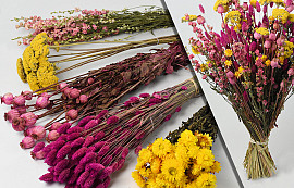 Dried Flower Bouquet Yellow/Pink XL
