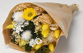Dried Flower Bouquet Yellow 40cm