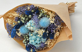 Dried Flower Bouquet Blue 40cm