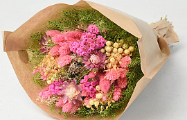 Droogbloemen Boeket Roze 40cm