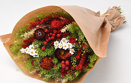 Dried Flower Bouquet Red 40cm