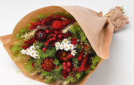 Droogbloemen Boeket Rood 40cm