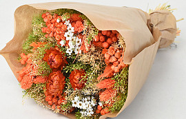 Bouquet de Fleurs Séchées Orange 40cm