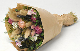 Bouquet de Fleurs Séchées Rose 40cm