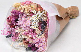 Dried Flower Bouquet Lilac Pink