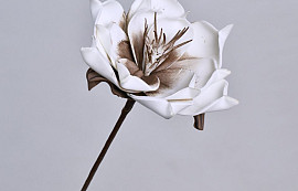 Blume Schaumstoff Weiß/Mocca, D 16cm