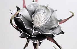 Fleur en mousse Noir, D 20cm