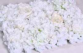 Blumen Paneele 60x40cm Weiss-Creme