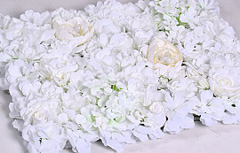 Panneau de fleurs 60x40cm Blanc-Creme