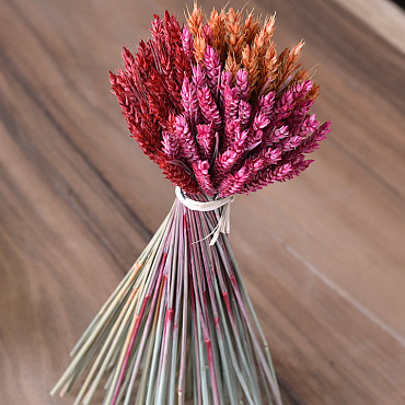 Dried Bouquet Wheat 40cm Pink