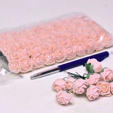 Foam Rose 2,5cm Peche 72 pcs