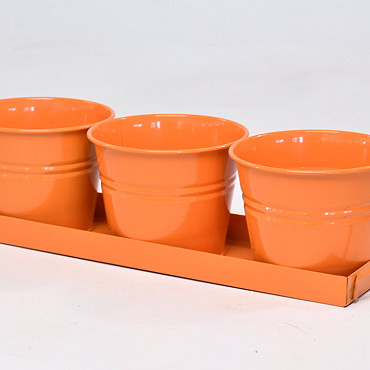 Pflanzer 3St. H11cm Orange