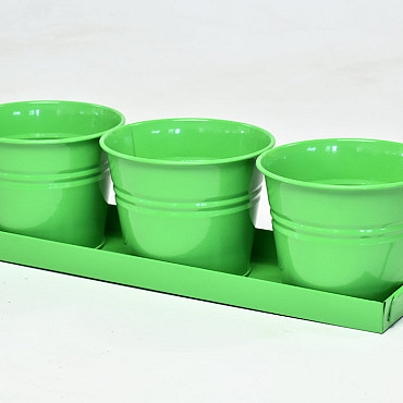 Planter 3pcs H11cm Green