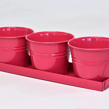 Planter 3pcs H11cm Raspberry