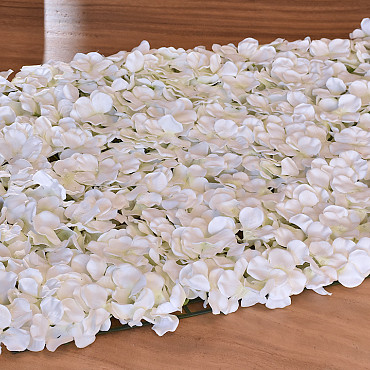 Künstliche Blumen Wandpaneele 60x40cm Creme