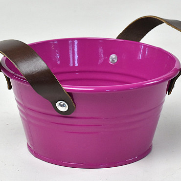 Planter Zinc H10cm Fuchsia