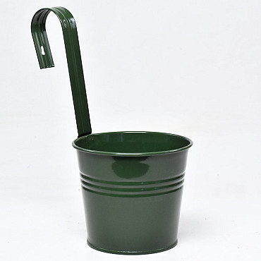 Hanging Planter Zinc H11/29cm Green