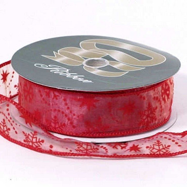 Organza Ribbon red D1 37mm 25m