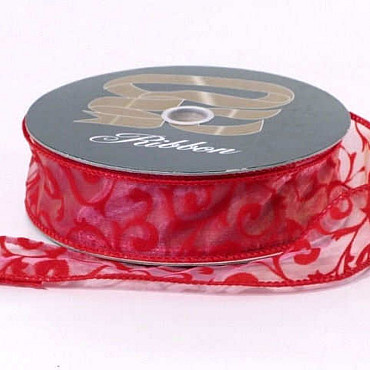 Organza Band Rot D4 37mm 25m