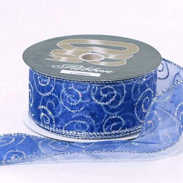 Organza Ribbon Blue-2 50mm 25m