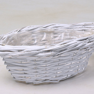 Panier tressé Blanc L40cm