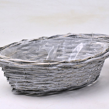 Panier tressé Gris L40cm 