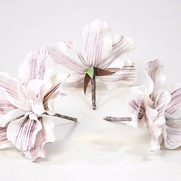 Foam flower 18cm white/lilac