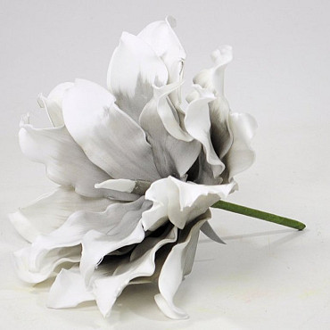 Echeveria en mousse 22cm blanc/gris