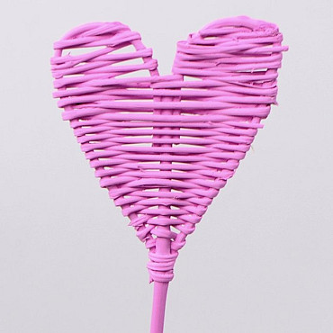 Herz 8cm auf 50cm Stiel rosa