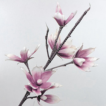 Magnolia en mousse Blanc/Lila, D 18cm