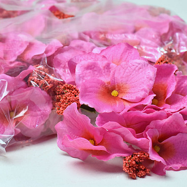 Tête d'Hortensia Rose Fuchsia D14cm 