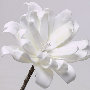 Fleur en mousse 24cm blanc