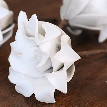 Foam Bloem 14cm wit/grijs