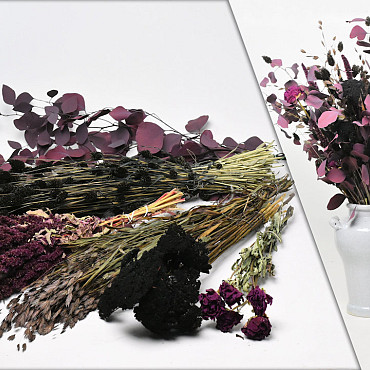 DIY Dried Flower Bouquet XL Black/Purple