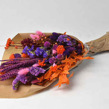 Flat Bouquet 60cm Purple Orange