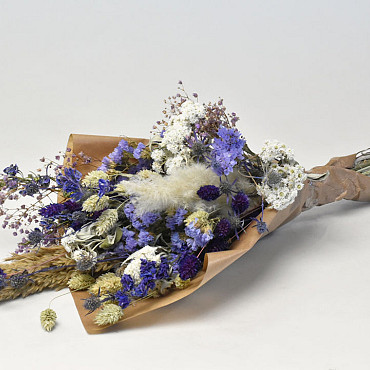 Flat Bouquet 60cm Blue White